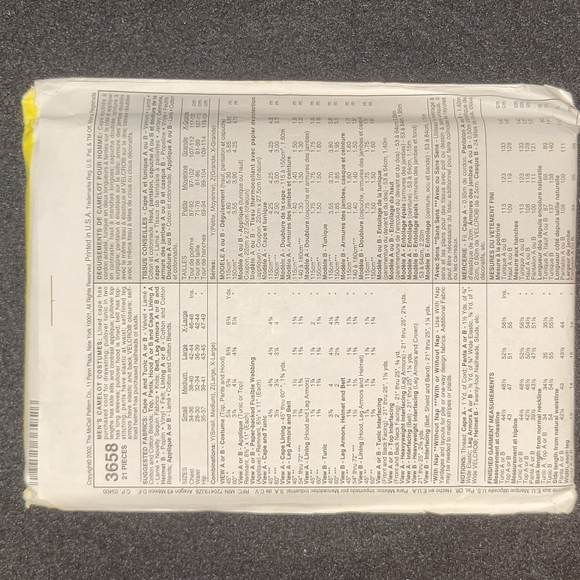 McCall's: Sewing Pattern Uncut 3658 - Picture 2 of 3